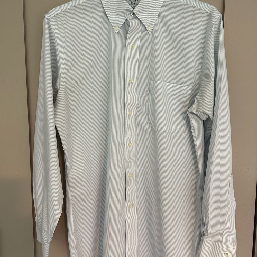 Brooks Brothers Light Blue Pinstripe Dress Shirt